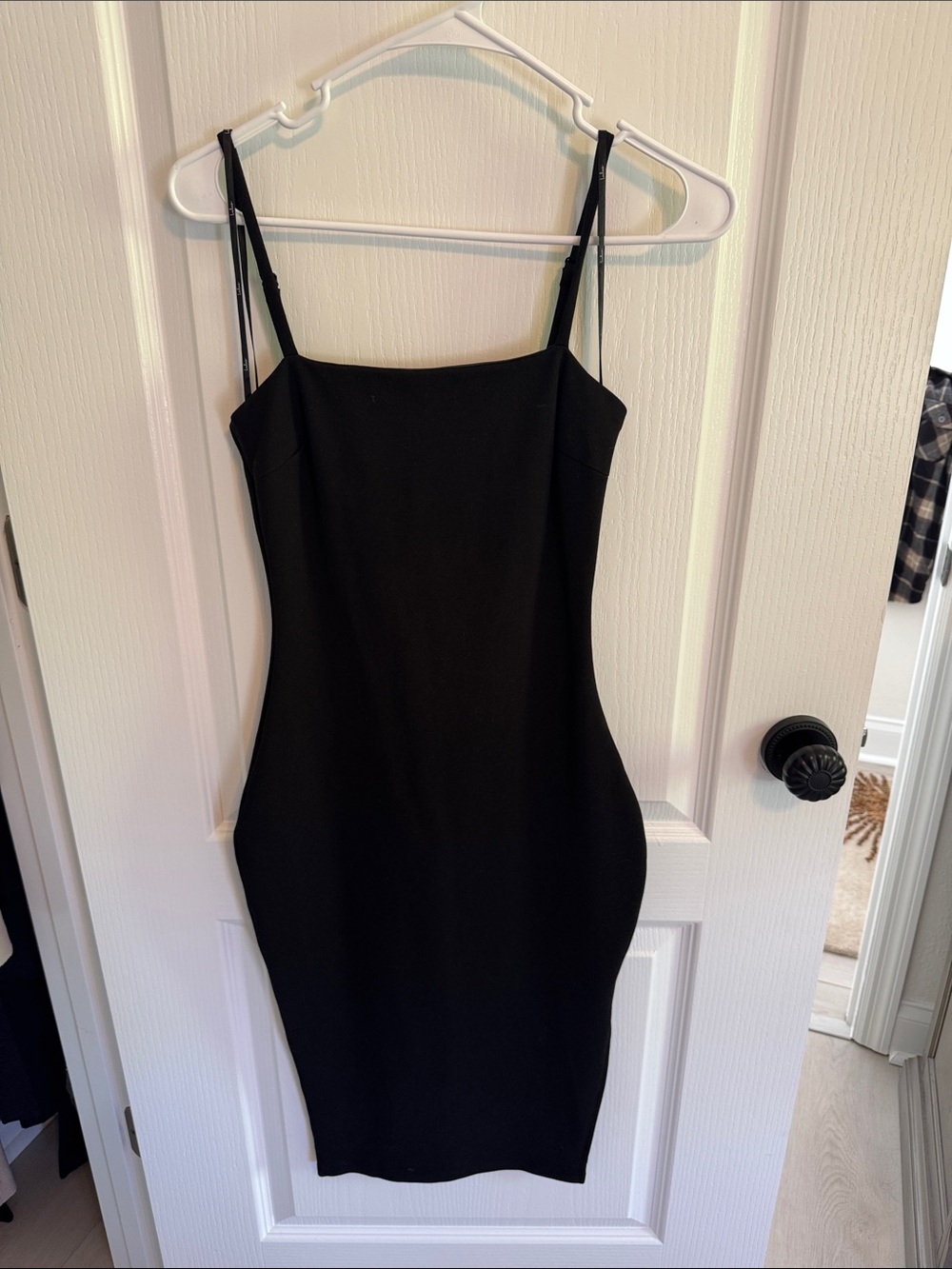 Lulu's Black Square Neck Bodycon Mini Dress